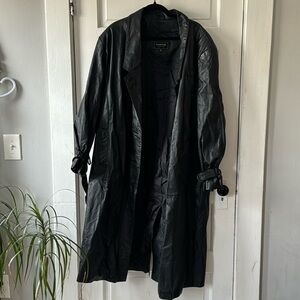 Black leather trench